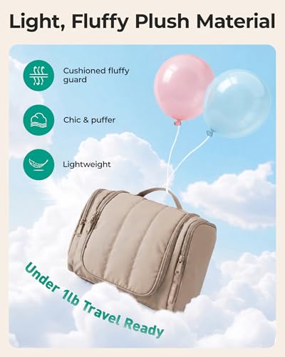 BAGSMART Women's Travel Toiletry Bag - Water-Resistant & Hanging