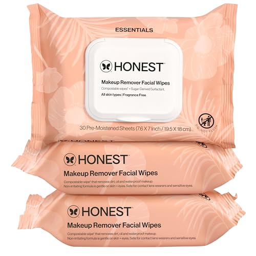Honest Beauty Fragrance-Free Makeup Remover Wipes, 90ct