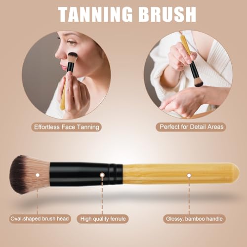 3 Pcs Self Tanner Brush Self Tanning Brush for Self Tan Brushes Kabuki Body Brushes for Self Tanner Back Applicator Self Tan Blending Makeup brush Self Tanner Face Brushes Back Lotion Applicator