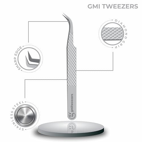 GMI Lash Tweezers - Set of 5 Eyelash Tweezers - Stainless Steel Eyelash Extension Tweezers - Multipurpose Lash Tweezers for Eyelash Extensions for Individual., T1122