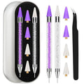 Rhinestone Picker Tool Set with 2 Dual-Ended Pens & Tweezers