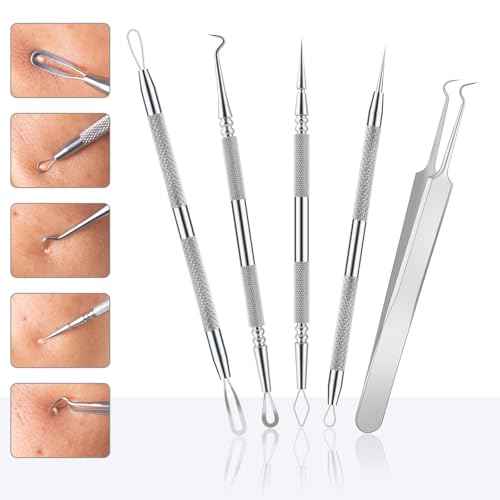 Pimple Popper Tool Kit Blackhead Remover Comedone Extractor Kit with Metal Case for Facial and Nose Quick and Easy Removal of Pimples, Blackheads, Zit - Acne Tools