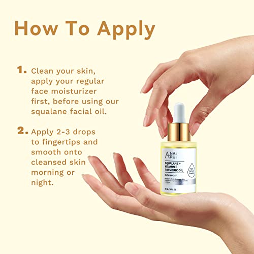 ANAI RUI Squalane Oil Set-Vitamin E Rosehip Oil +Vitamin C Turmeric Oil +Retinol Jojoba Oil for face,Moisturize Fine Lines &Wrinkle,Softer Skin