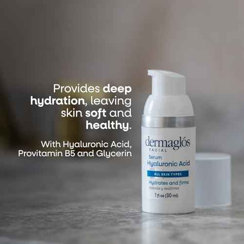 Dermaglos Hyaluronic Acid Serum For Face with Pro Vitamin B5 and Glycerin, Hydrates, Firms, Tones, and Reduces Expression Lines, Suitable for Sensitive Skin, 1 Fl Oz