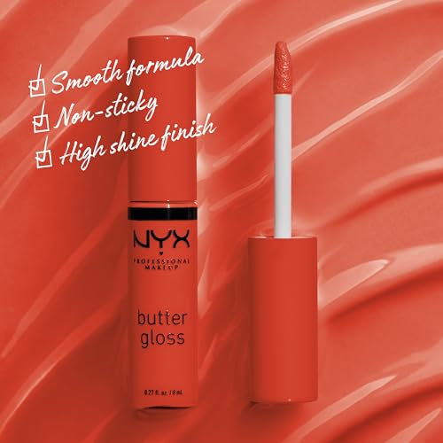 NYX Butter Gloss Orangesicle Non-Sticky Lip Gloss - 0.27 Fl Oz, Pack of 1
