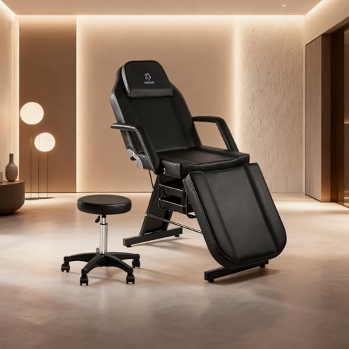 Adjustable Massage & Tattoo Chair - 73" Facial Bed w/ Stool