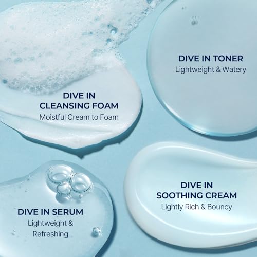 Torriden DIVE-IN Trial Kit, Hyaluronic Acid Infused Daily Skincare Kit - 4 Step Regimen with Foam Cleanser, Facial Toner, Serum, and Cream | Vegan, Hypoallergenic Korean Skin Care