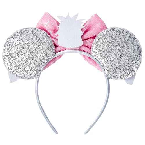 Mouse Ear Headbands for Women Giltter Bow Headband for Girls Birthday Party Decorations