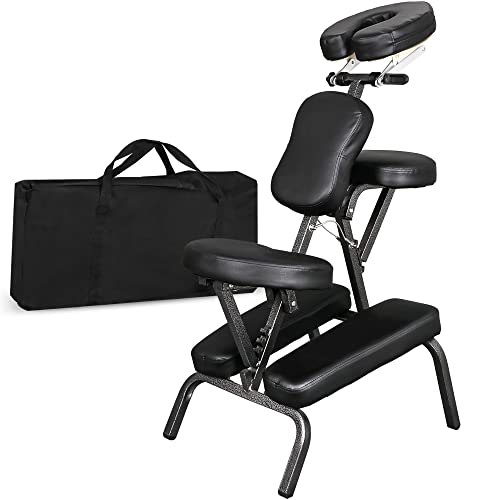 Portable Massage Chair Foldable Tattoo Spa Salon Black