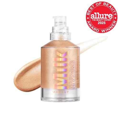 Milk Makeup Hydro Grip + Glow Primer with Hyaluronic Acid ? Illuminating Face Primer Grips Makeup for Up to 12 Hours ? Silicone-Free, Hydrating Formula with Radiant, Golden Finish ? 1 oz