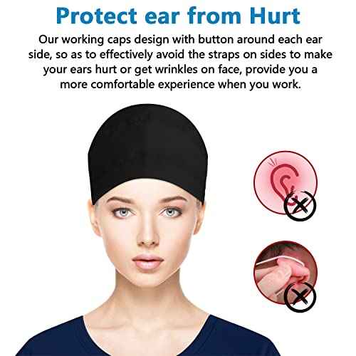 Fesciory Adjustable Working Caps with Button & Sweatband, Women Ponytail Pouch Hats, Long Hair