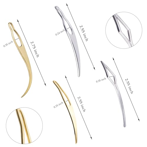 8 Pcs Dreadlock Interlocking Tools Set - Gold & Silver Locs