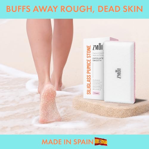 ZMOI 2-in-1 Siliglass Pumice Stone Callus Remover for Feet & Body