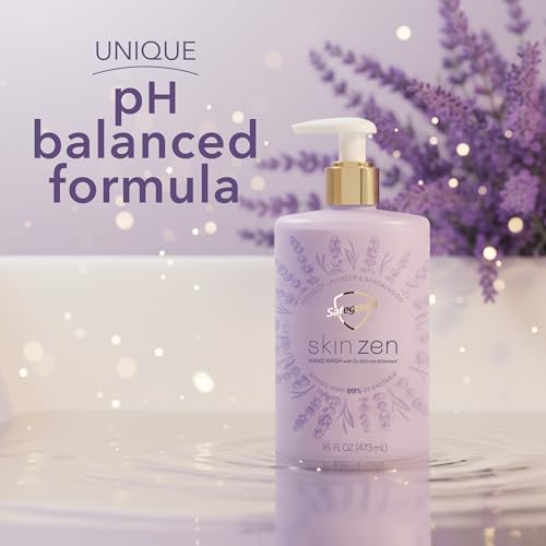 Safeguard Liquid Hand Soap, Skin Zen, Washes Away 99% Bacteria, Made with Natural Moisturizers & 2X Skin Conditioners, Safeguarding Families, PH Balanced Formula, Lavender & Sandalwood Scent, 16 oz