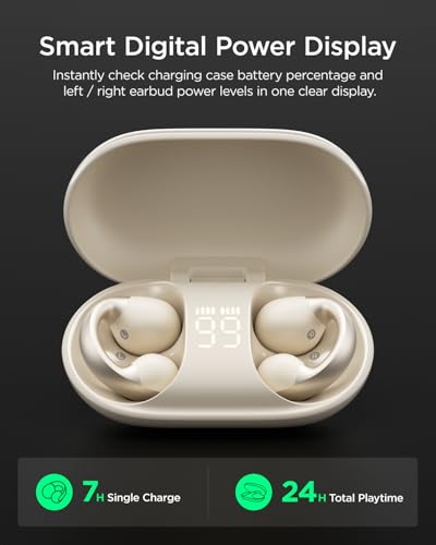 TALIX Open Ear Wireless Bluetooth Earbuds Clip-On White