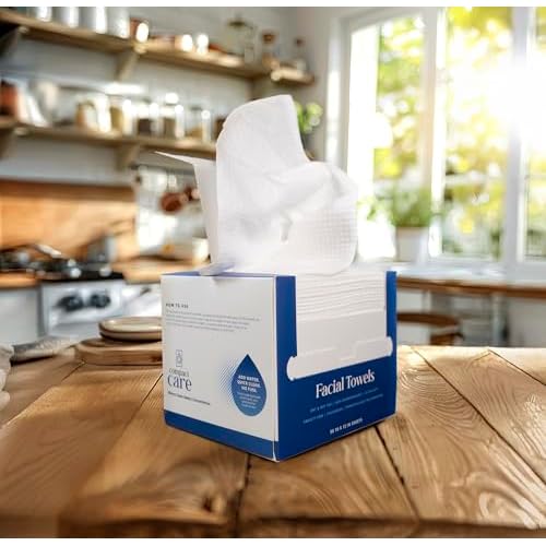 Disposable Facial Towels XL (50 Count) ? Biodegradable, Ultra-Soft, Lint-Free Face Towels for Sensitive Skin, Makeup Removal & Skincare