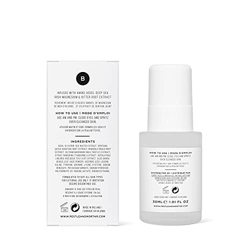 Pestle & Mortar Balance Ultra-Fine Face Mist- Hydrating Facial Spray Moisturizer with Deep Sea Magnesium, Gentian Root Extract, Hydrating and refreshing face toner, 1.01 Fl Oz