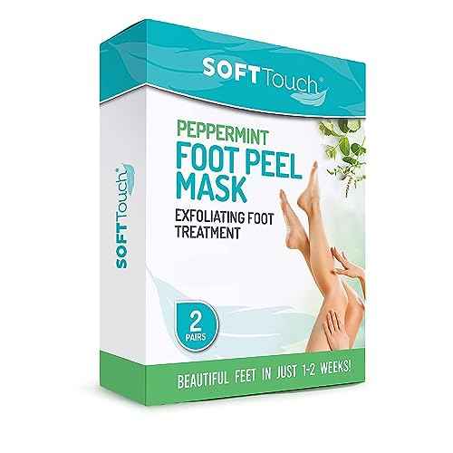 Dermora Soft Touch Exfoliating Foot Peel Mask ? Pack of 2 - For Dry, Cracked Heels, Calluses & Baby Soft Skin - Peppermint - Exfoliating Foot Peeling Mask