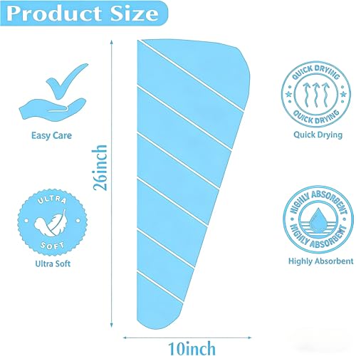 3 Pack Microfiber Hair Towel Wraps for Quick Drying & Anti-Frizz