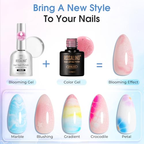 ROSALIND Blooming Gel and Glitter Top Coat Set - 11ml