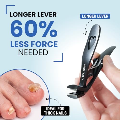 Heavy Duty Toenail Clippers for Thick Nails - Ergonomic Long Handle with Curved Blades
