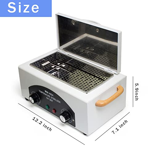 High Temperature Cleaning Box 300W 1.5L with Timer Dry Heat Sterilizer Cabinet Equipment with Stainless Tray For Nail Tool Spa Pedicure Hairdressing Metal Tools with Handle