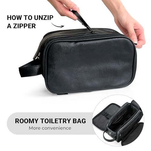 Elviros Large Travel Toiletry Bag for Men, Water-Resistant Dopp Kit