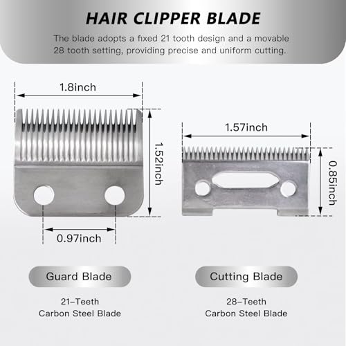 Steel Hair Clipper Blade Fit for Wahl Precision MC3 Blades, Pack of 2 Steel Blades Replacement for 2-Hole Standard Wedge 5 Star Legend Clippers by YTXXDEUS