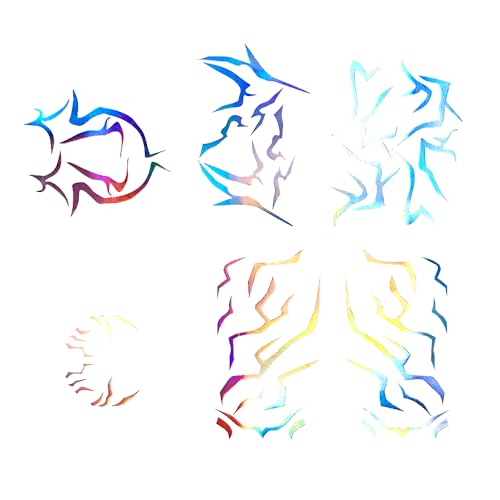 KIRA KIRA Movie Anime Temporary Tattoos Laser Heat Transfer Version Dance Cosplay Tattoos Stickers Prop Halloween Cosplay Accessories (Colorful Laser)