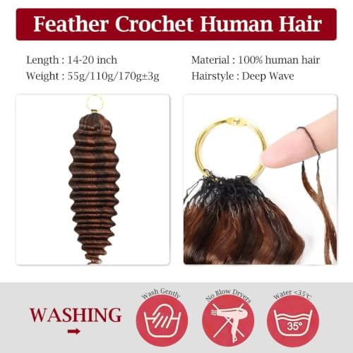Miracle Invisible Knots Feather Crochet Hair 20 Inch 55g
