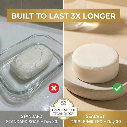 SEACRET Minerals Mineral Soap, All Natural Body Soap Bar, Enriched with Dead Sea Minerals, Nourishes and Soothes Skin, 4.4 Oz / 125 g