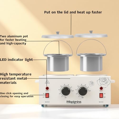 Double Wax Warmer Professional for Hair Removal, Large Wax Pot Electric Waxing Heater for Spa and Salon Equipment.