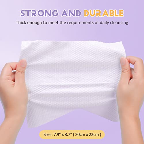 100 Count Disposable Face Towels Ultra Soft Hand Washcloth Lint-Free Dry Wipes Biodegradable Facial Cleansing Towelettes (100 Count 1 Pack)