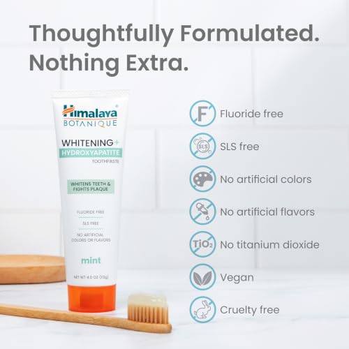 Himalaya Botanique Whitening Toothpaste with Nano Hydroxyapatite, Mint 4 oz