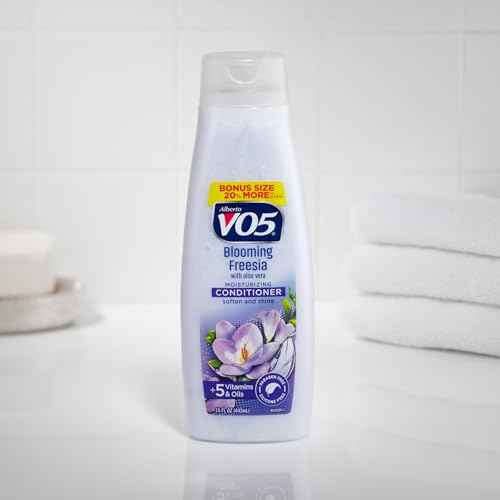 Alberto VO5 Blooming Freesia Revitalizing Conditioner - Hair Conditioner Formulated with Essential Vitamins and Oils - Fresh Floral Fragrance - 15 oz