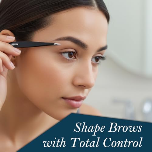 Professional Stainless Steel Tweezers Set - 4 Piece Precision Grooming Kit