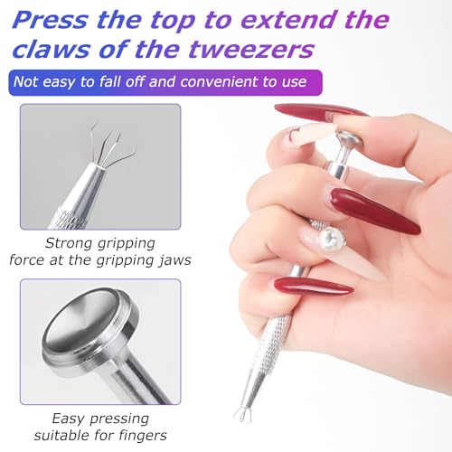 White 150 Pcs Soft Nail Sponges & Grabbing Pen Nail Art Tools