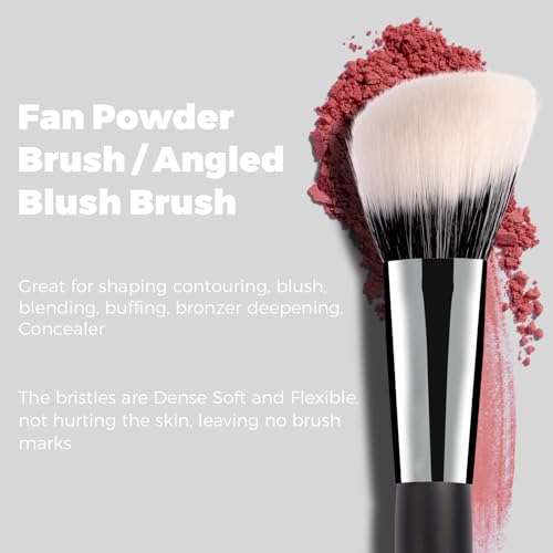 Raffaello Angled Contour & Blush Makeup Brush - Soft Synthetic Face Brush for Liquid, Cream & Powder Products