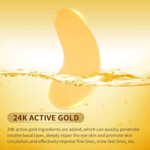 POSTA 50 Pairs 24K Gold Eye Mask, Collagen Under Eye Mask for Dark Cirlce, Puffiness, Refresh, Revitalizing, Travel, Wrinkles, Eye Patches Luxury Gift for Women & Men