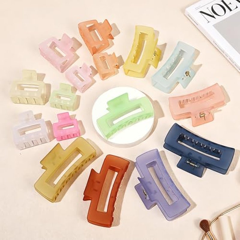 16 Pcs Non-Slip Hair Clips Set in 4 Styles for All Hair Types