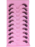 3D Mink Half Lashes 10 Pairs - Natural Short Length, Reusable