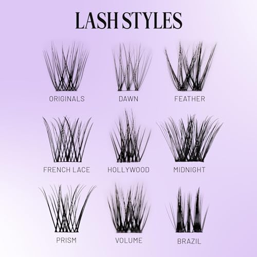 Lilac St - French Lace Glamorous Faux Eyelash Clusters (12mm) - Delicate & Wispy - DIY Lash Extension Wisps - Lightweight & Lifelike - Korean Silk - Lasts 10 Days - Cruelty Free, Vegan - 10 Lashes
