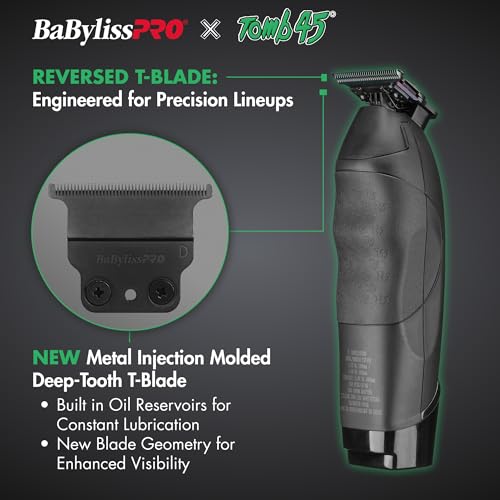 BaBylissPRO Wireless Charging Beard Trimmer with Dual Speed Motor