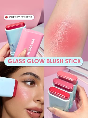 SHEGLAM Glass Glow Blush Stick - Waterproof Hydrating Cream Blush