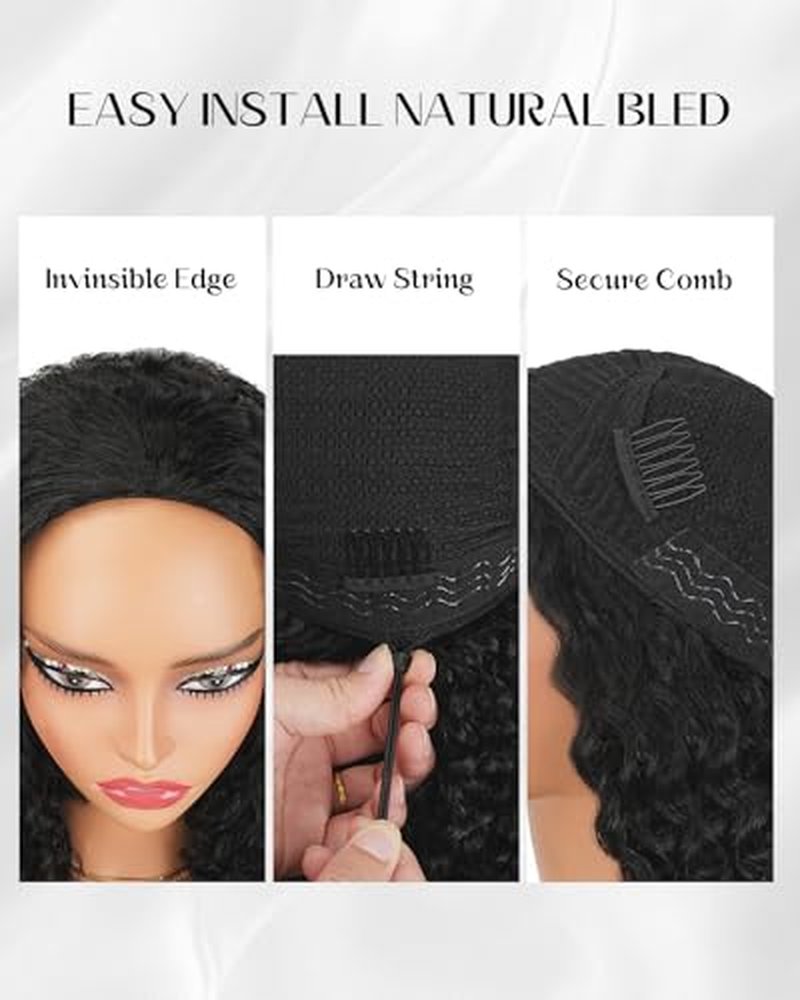 Burmese Curly Half Wig - 20 Inch Glueless Drawstring for Black Women