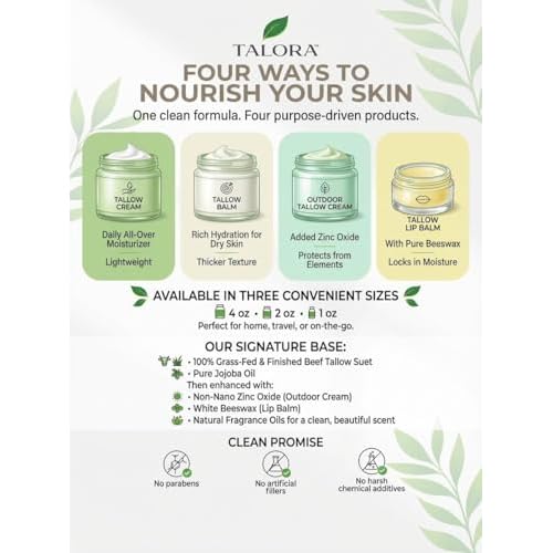 Tallow Cream: Lavender | 100% Grass-Fed & Finished Beef Suet Tallow Moisturizer with Organic Jojoba Oil | Deeply Nourishing | All-Natural Skin Cream for Dry & Sensitive Skin (2oz)