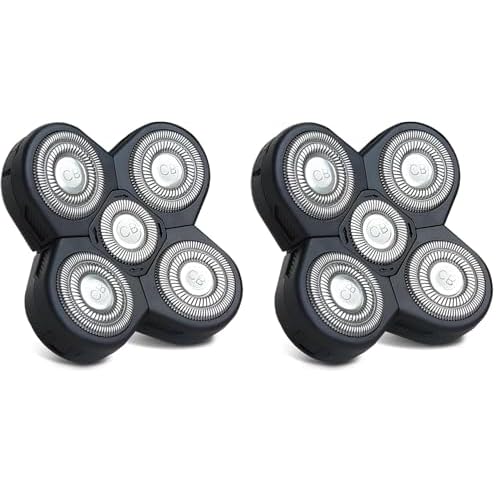 Replacement Shaver Head, Universal Rotary Wet & Dry 5-Blade Head for Coarse Hair, Skull, Face, Body, Arms, Legs, Back, Chest, 1 Unit, The Cut Buddy (Pack of 2)