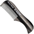 Kent A 81T Black Graphite X-Small Men's Beard Mustache Pocket Comb, Fine Toothed for Facial Hair Grooming and Styling. Hand-Made of Quality Cellulose Acetate, Saw-cut Hand Polished. Made in England