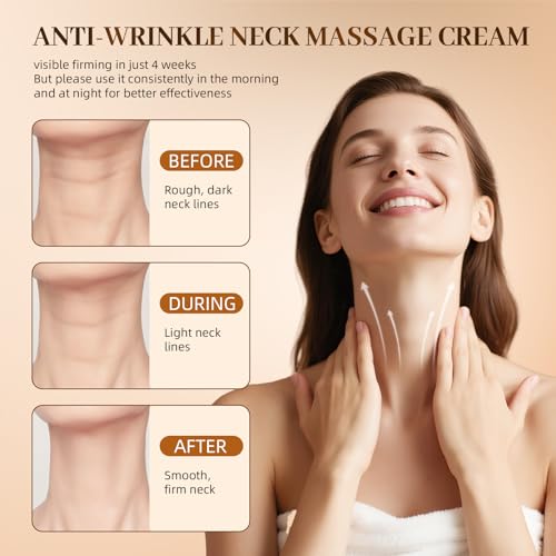 AH-8 Firming Neck Cream & Eye Cream Bundle, Electric Massage Eye Cream for Dark Circle, Neck Cream for Firm and Smooth of Fine Lines, Deep Moisturizing Skincare, Tightening & Revitalizing