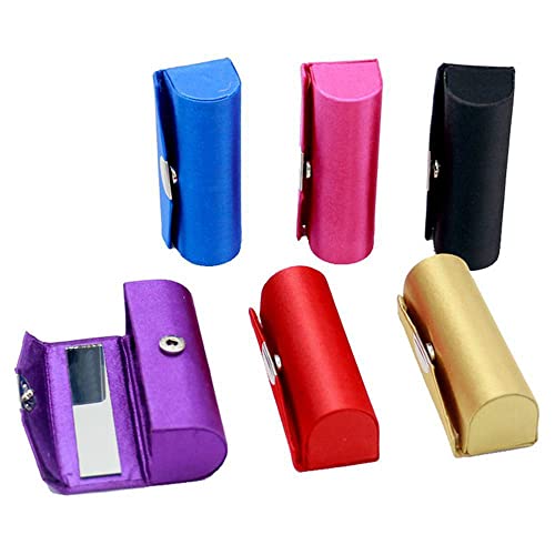 Leadigol 4pcs Lipstick Case with Mirror - Fabric Storage Box